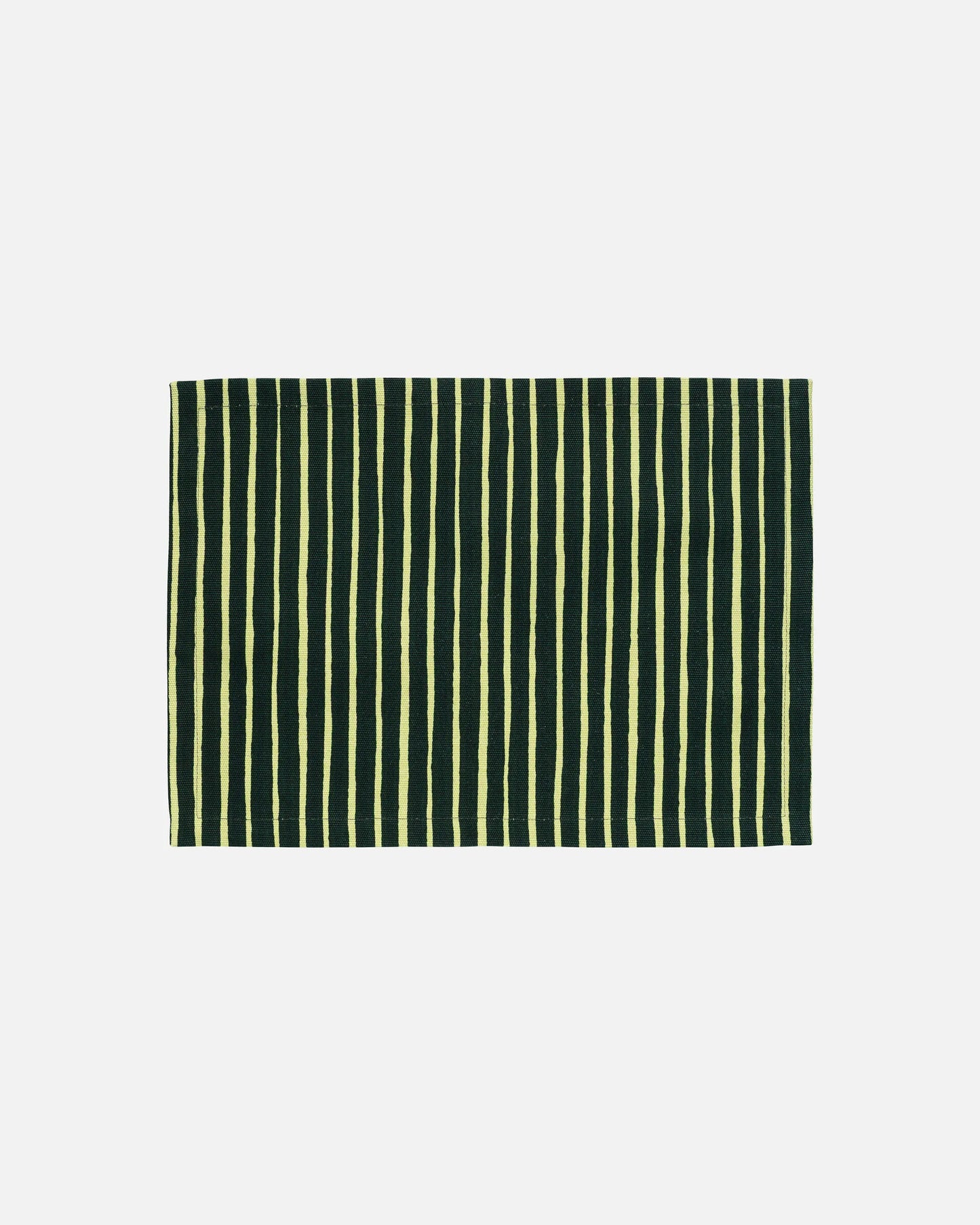 Marimekko Dark Green and Pear Piccolo Striped Placemat