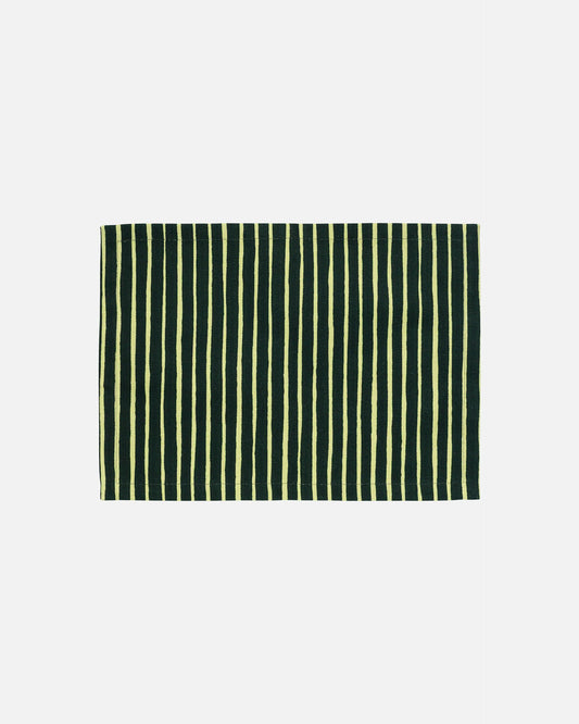 Marimekko Dark Green and Pear Piccolo Striped Placemat