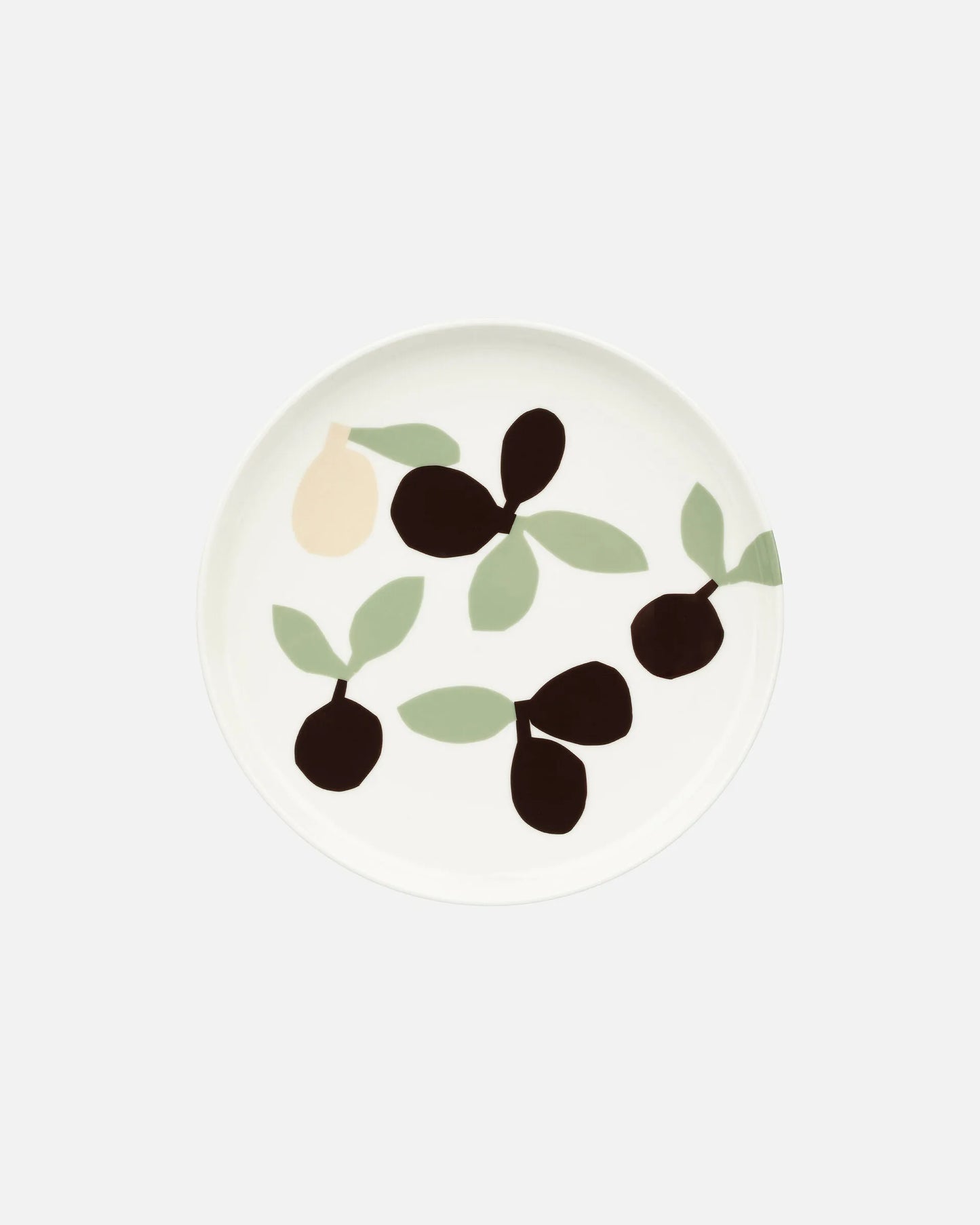 Marimekko Omppo Pattern Plate Black and Green 20cm