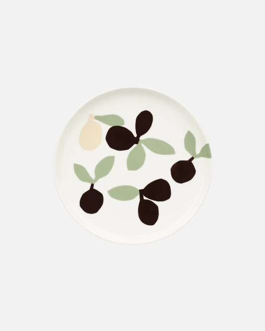 Marimekko Omppo Pattern Plate Black and Green 20cm