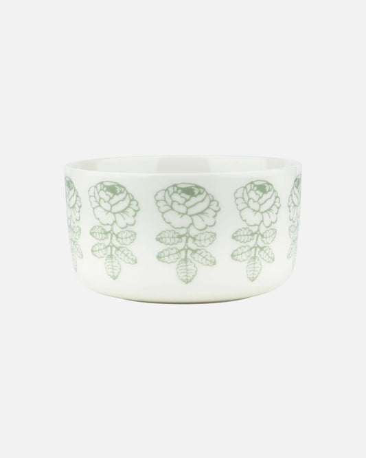 Marimekko White and Green VIHKIRUUSU MUKI Bowl