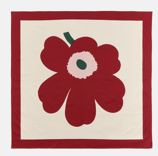 Marimekko Square Red Unikko Tablecloth 55 x 55