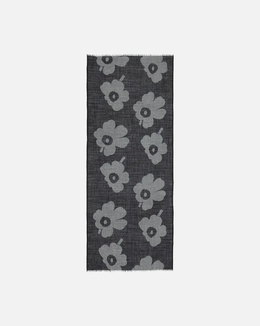 Marimekko Fiore Unikko Scarf Black & Grey
