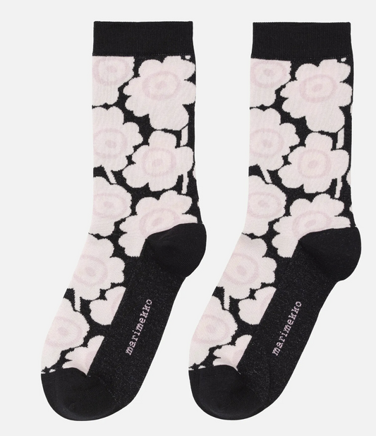 Marimekko Socks Style LINJAUS UNIKKO Pink and Black