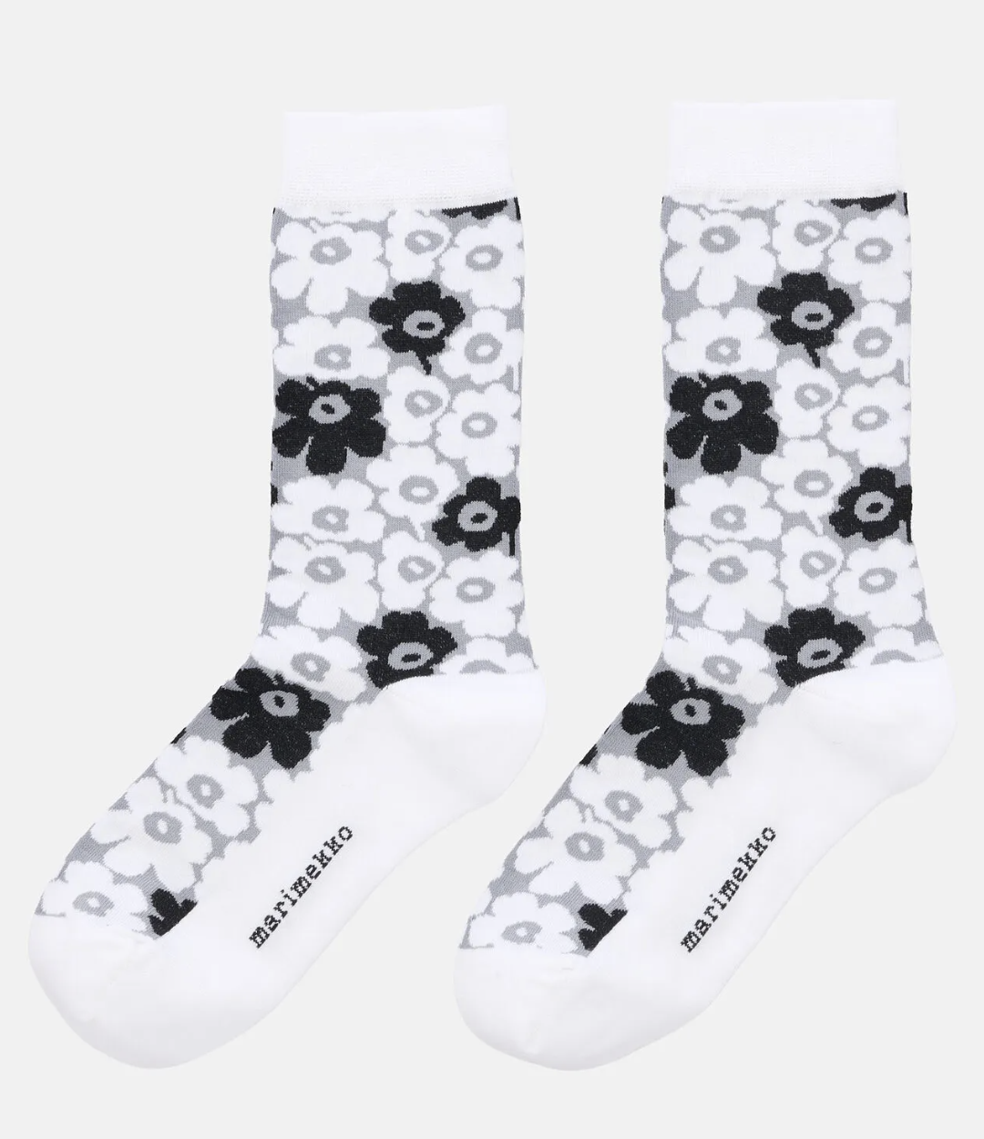 Marimekko Linjaus Pikkuinen Unikko Socks Black and White
