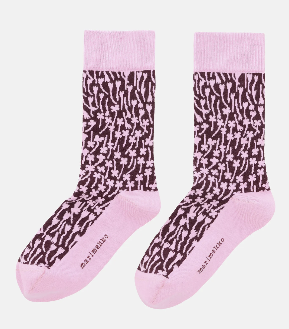 Marimekko Linjaus Tuulahdus Socks Pink And Burgundy