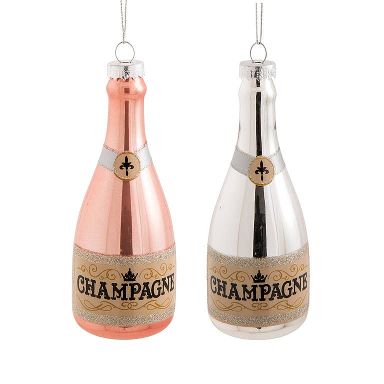 Champagne Bottle Ornament 5"H