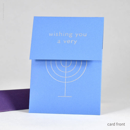 Happy Chanukah Menorah Peek-a-Boo Card (#531)