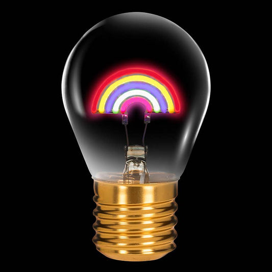 Rainbow Neon LED Lightbulb 4.5"H