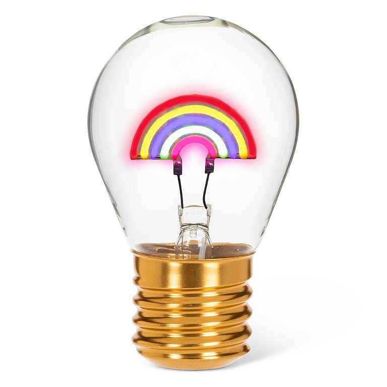Rainbow Neon LED Lightbulb 4.5"H
