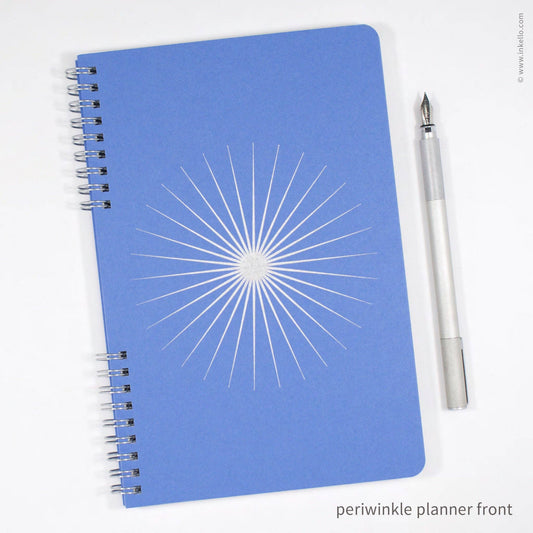 Big Burst Weekly Planner with Periwinkle Cover + Silver Ink