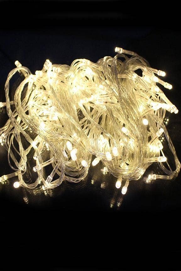 200 LED Clear Cable String Lights Plug In - Warm White