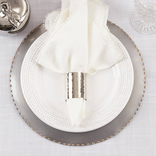 Hammered Napkin Ring Silver