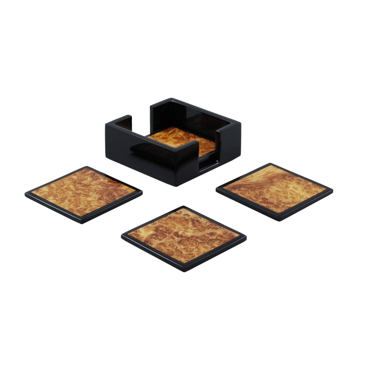 Walnut Burl Lacquered Coasters