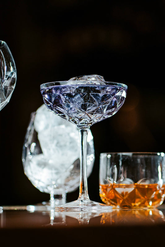 Vintage Style Faceted 8 oz. Coupe