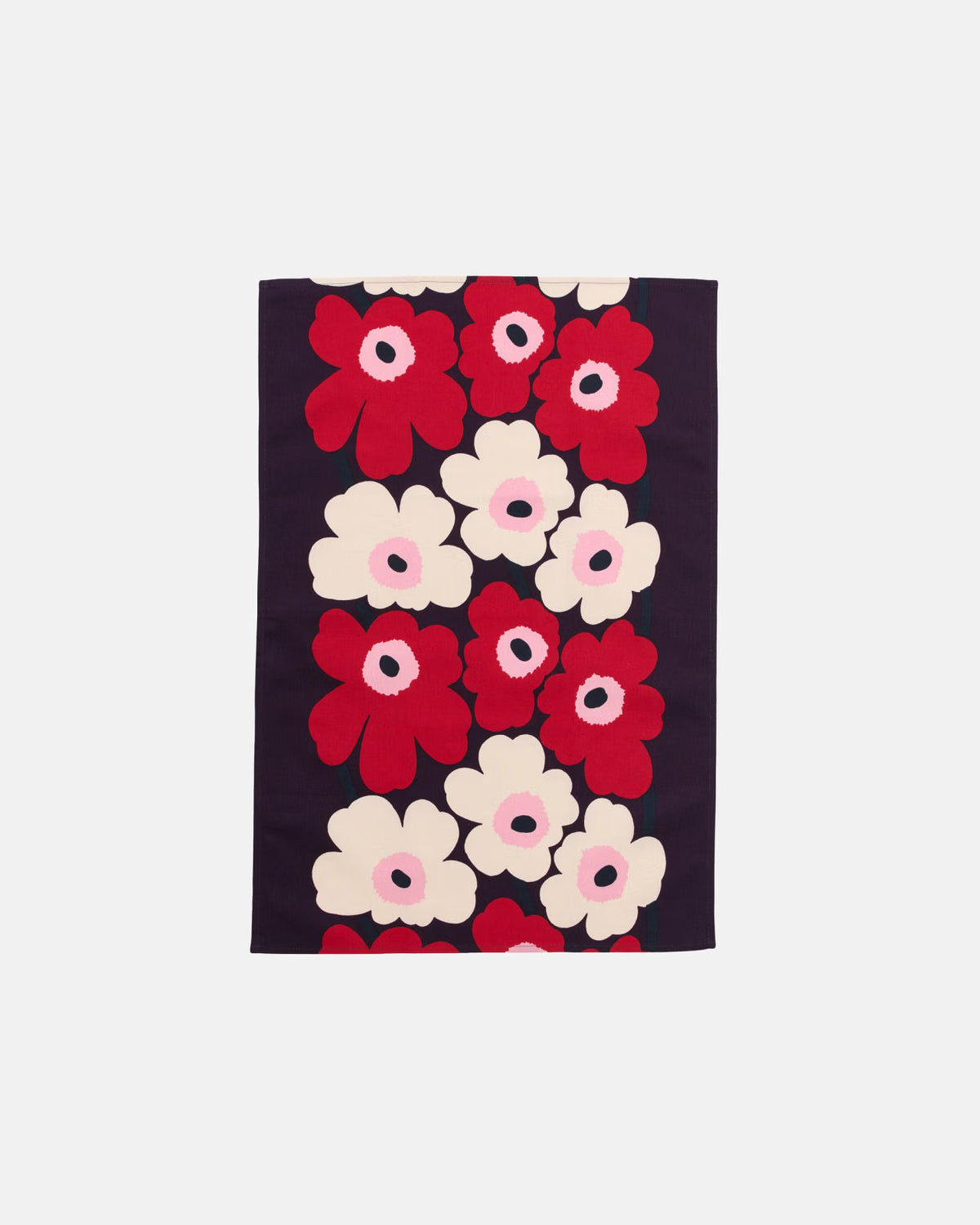 Unikko Burgundy and Red Tea towel