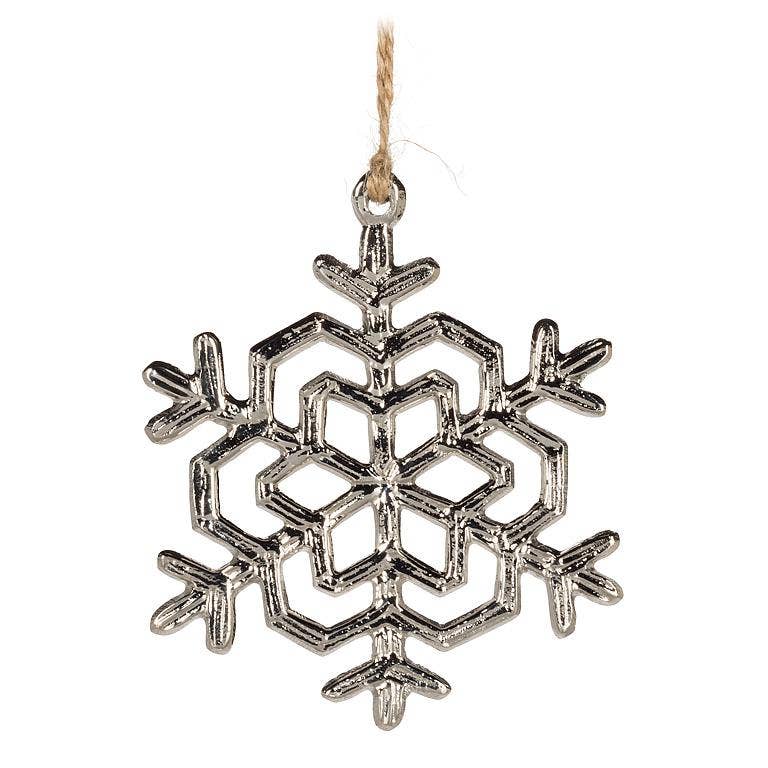 Modern Flat Snowflake Ornament 3"H