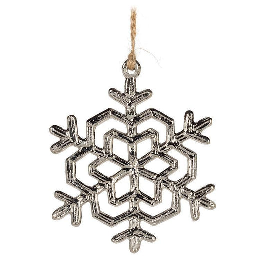 Modern Flat Snowflake Ornament 3"H