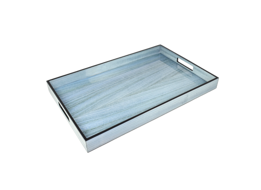 Blue Lacquered Tulipwood Tray 14"x 22"