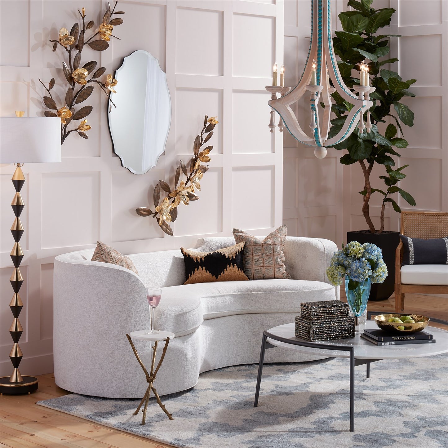Scalloped Beveled Oval Mirror
