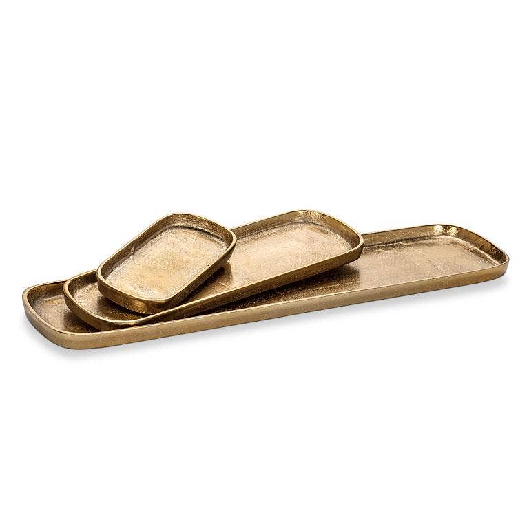 Small Oval Tray in Burnished Gold