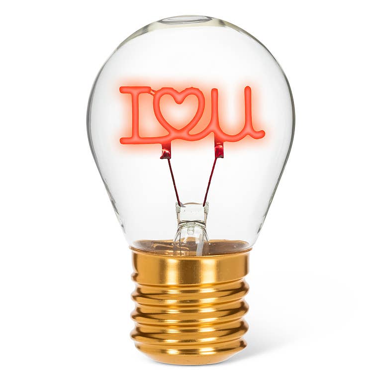 I HEART U Neon LED Lightbulb 4.5"H