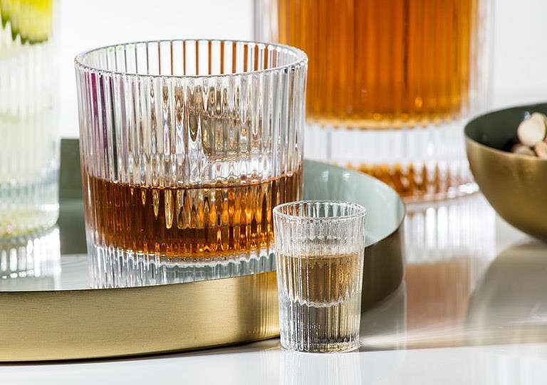 Mini Optic Ribbed Shot Glass-2"H (0.5oz)