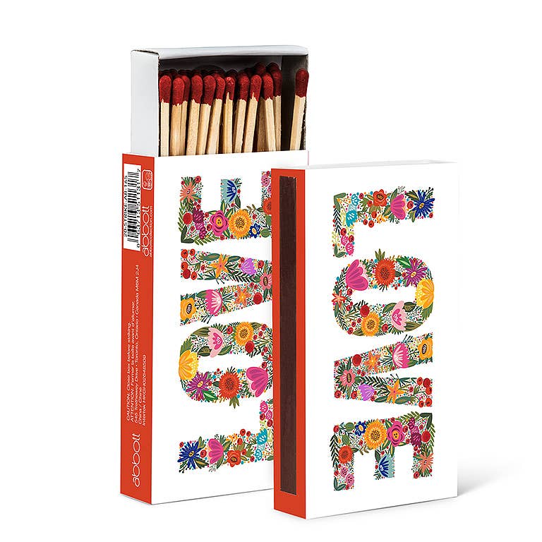 Floral LOVE Matches 4"L