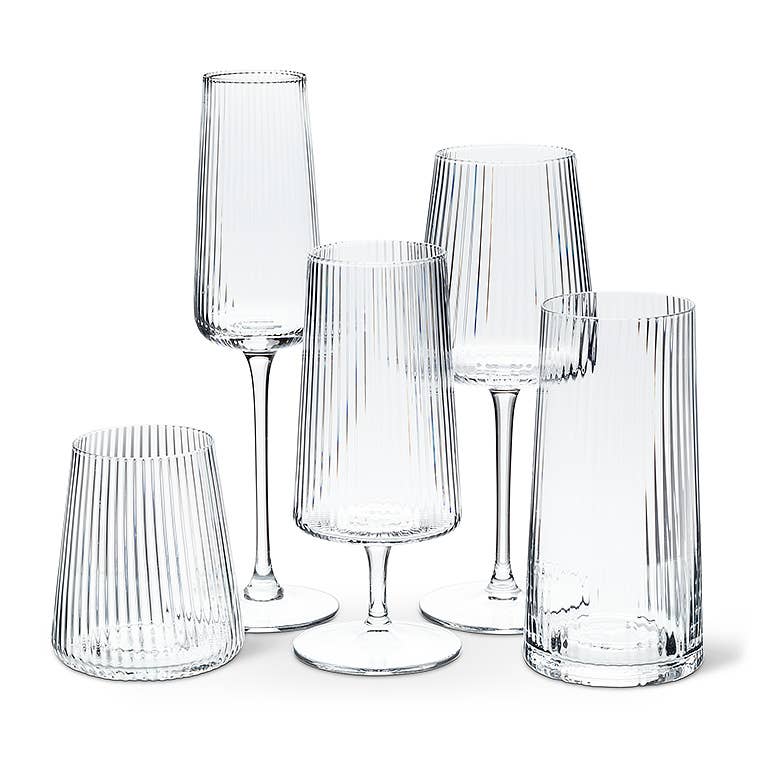 Fluted Optic Wine Glass 8.5"H (12oz)