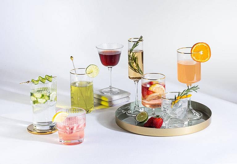 Optic Glass Cocktail Coupe 6"H (8oz)