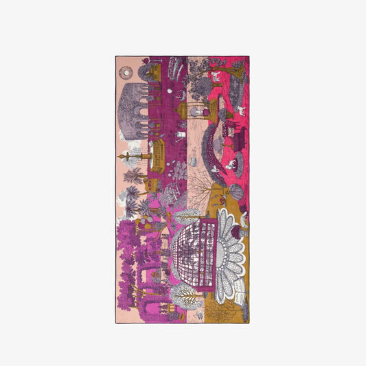 Inoui Editions four seasons Fuschia wool scarf Paris