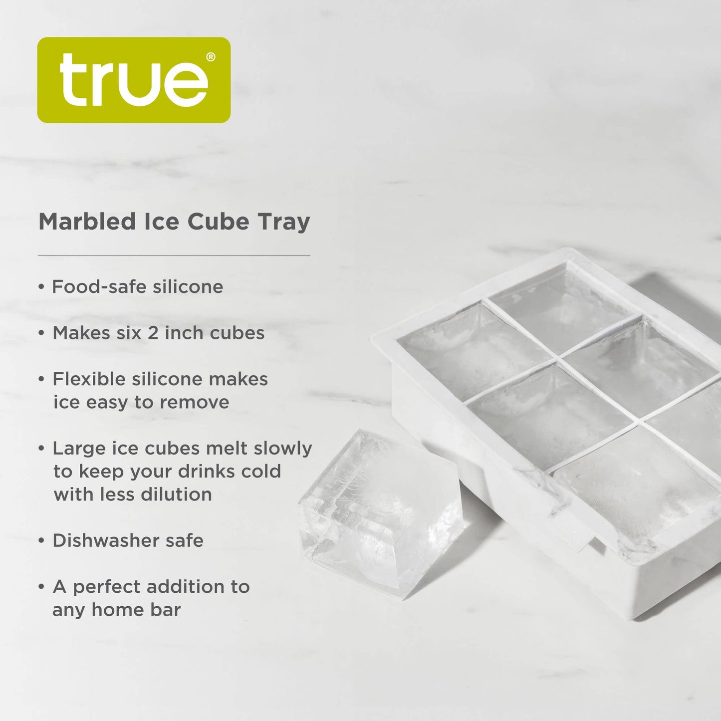 Marbled Silicone 2" Ice Cube Tray