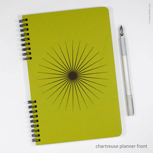 Big Burst Weekly Planner with Chartreuse Cover + Black Ink