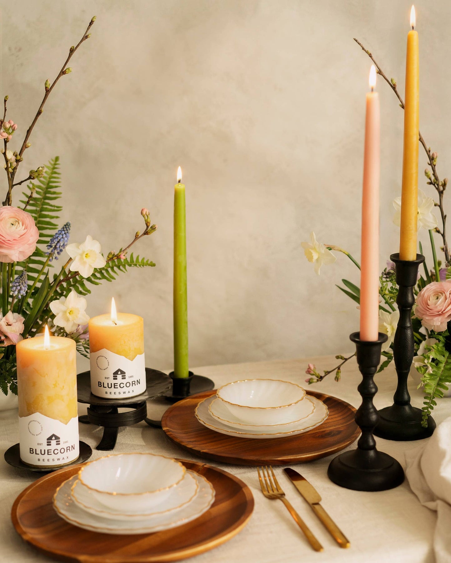 Beeswax Taper Candles Bluecorn