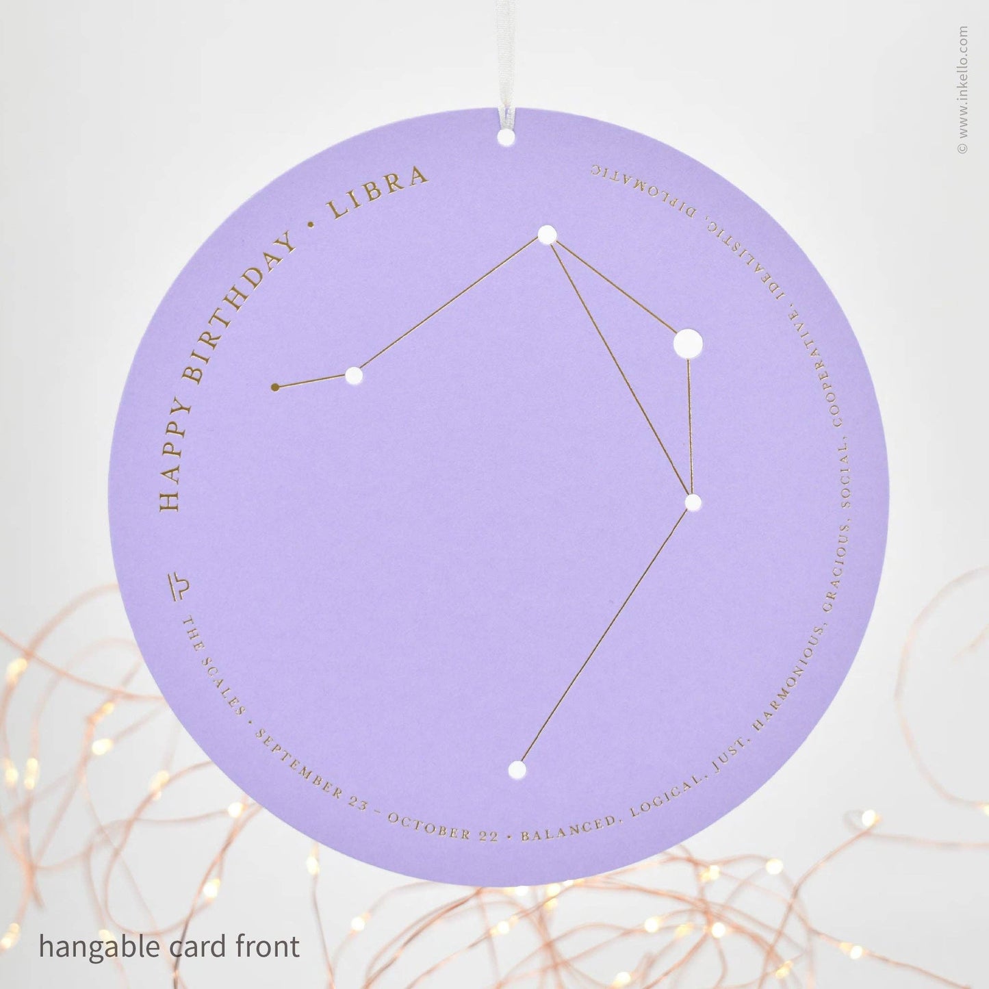 Libra Birthday Zodiac Constellation Card