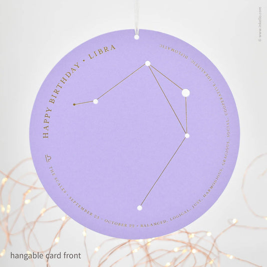 Libra Birthday Zodiac Constellation Card