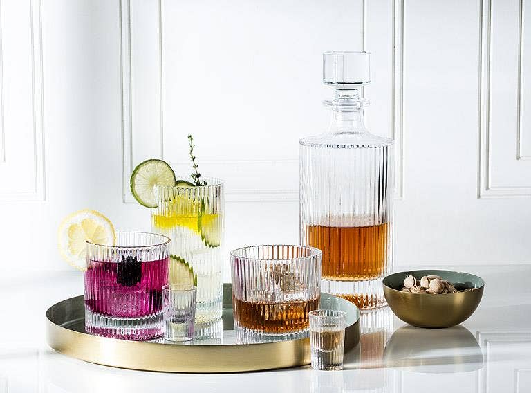 Mini Optic Ribbed Shot Glass-2"H (0.5oz)