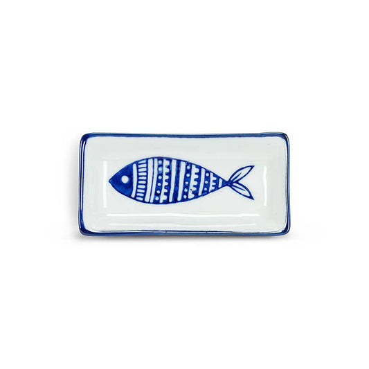 Small Rectangular Ceramic Fish Sauce Dish 3.5" L