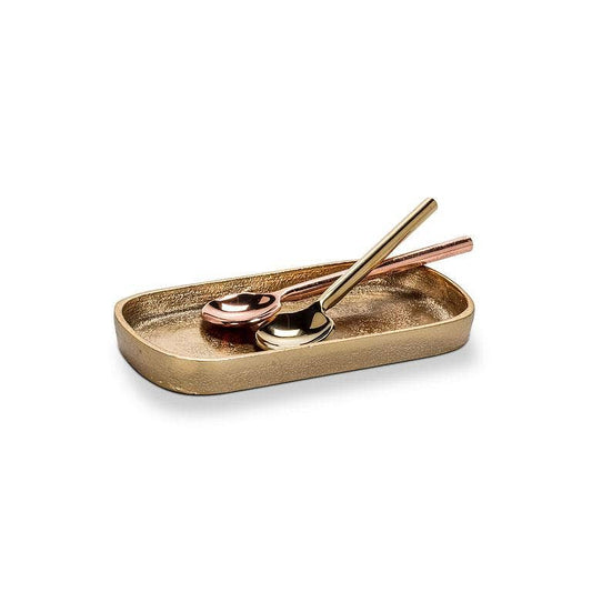 Small Oval Tray in Burnished Gold