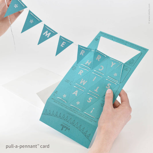Merry Christmas Pull-A-Pennant™ Greeting Card (#520)