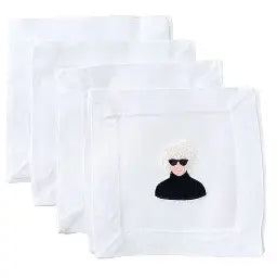 Embroidered Icon Cocktail napkins Set of 4