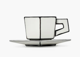 Annebet Black and White Espresso Cup and Saucer Set