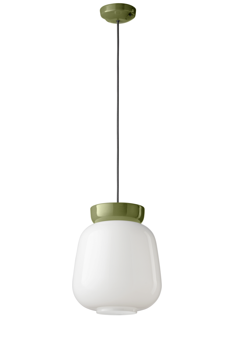 Ferroluce Corcovado Ceramic and Glass Pendant