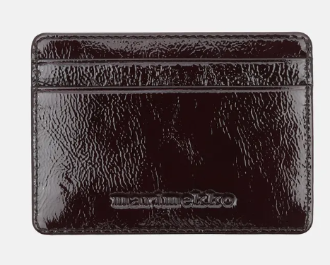 Marimekko Card Holder Brown Patent Leather 3" x 4"