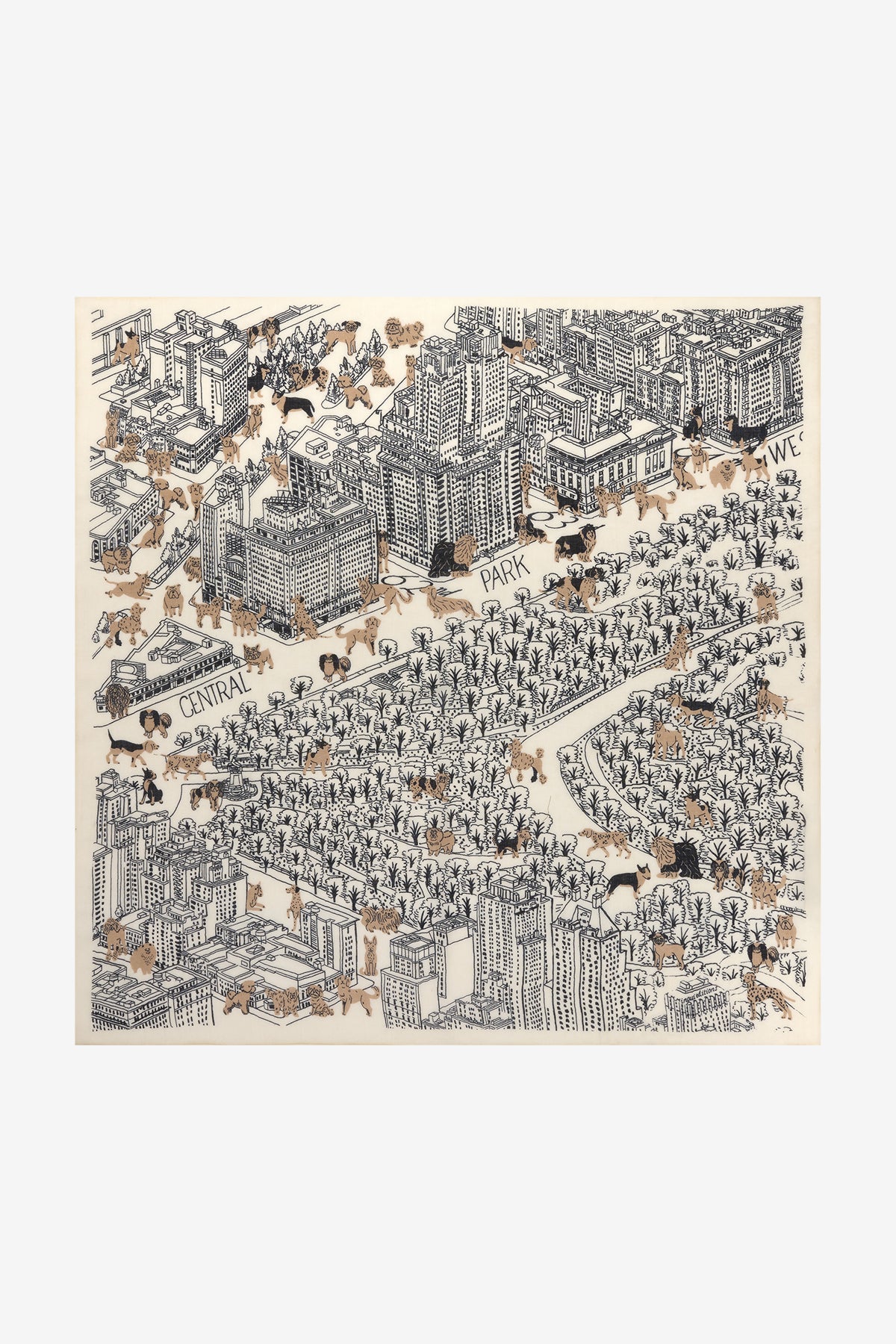 Inoui Editions Ivory Central Park Wool Scarf 40" x 40"