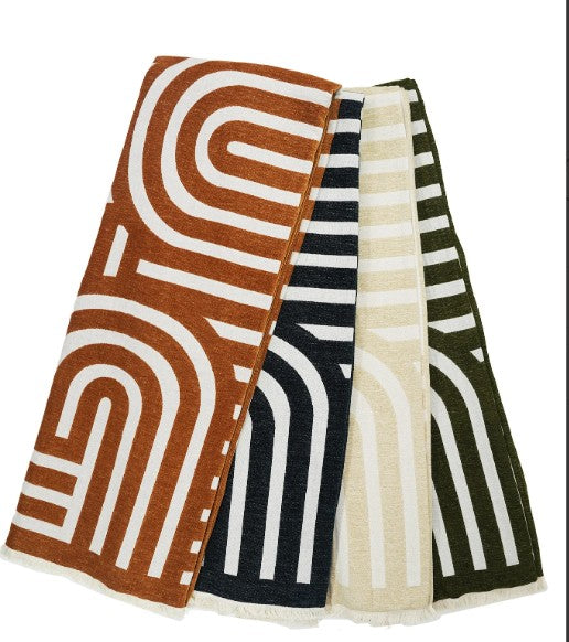 Deco Geometric Chenille Throw
