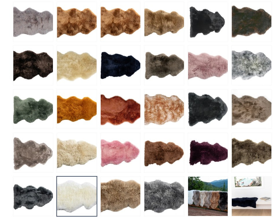 New Zealand Long Wool Sheep Skin Rugs Double Size