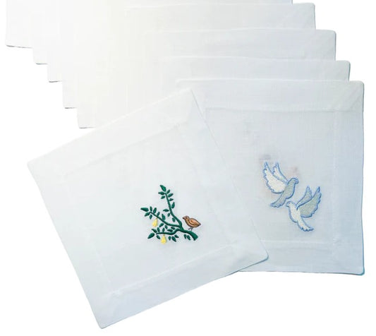 12 Days of Christmas Embroidered Cocktail Napkins Set of 12