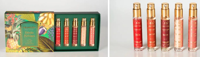 Granado Tropical Perfumes Discovery Set of 5 x 10ml Travel Sized Spray Bottles