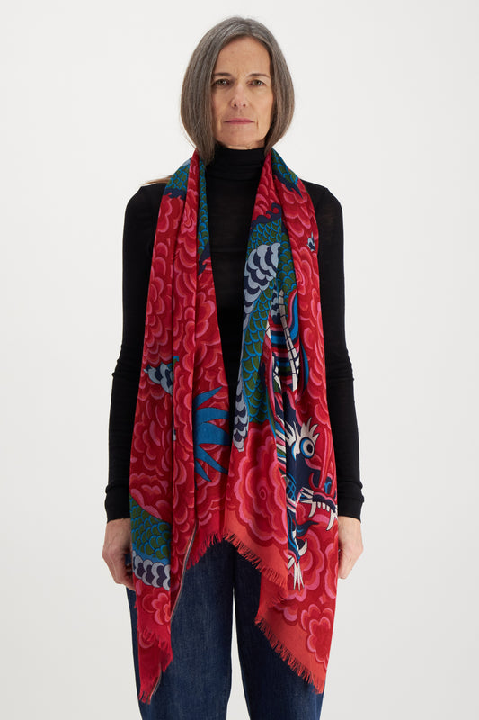 Inoui Editions Scarf Etole 70 Dragon FUCHSIA